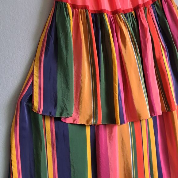 Farm Rio Mixed Stripes Strapless Maxi Dress Women’s Size Medium Multi-Color - Picture 6 of 12